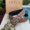 Hebilla diseño leopardo cuero animal print - M